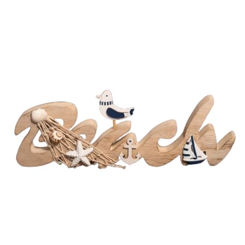 HEITMANN DECO Holzschriftzug, Strand, 30 x 2 x 11 cm, Beach von HEITMANN DECO