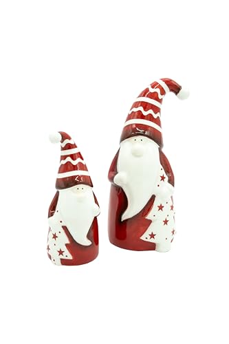 HEITMANN DECO Keramik Nikolaus mit Tannenbaum, 2er Set, Rot Weiß von HEITMANN DECO