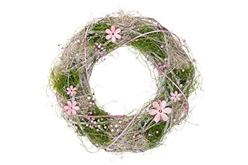HEITMANN DECO Reisigkranz mit Blumen und Perlen - Natur - Rosa - Grün - Türkranz - Wandkranz - zum Aufhängen oder Hinlegen, ca. 24 x 24 x 7 cm HEITMANN DECO Reisigkranz mit Blumen und Perlen - Natur - Rosa - Grün - Türkranz - Wandkranz - zum Aufhängen oder Hinlegen, ca. 24 x 24 x 7 cm von HEITMANN DECO