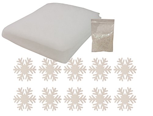HEITMANN DECO Schnee-Set - Deko-Schneeflocken, Kunstschnee-Pulver, Decke aus Schnee-Watte - Winter-Dekoration - Weihnachtsdeko von HEITMANN DECO