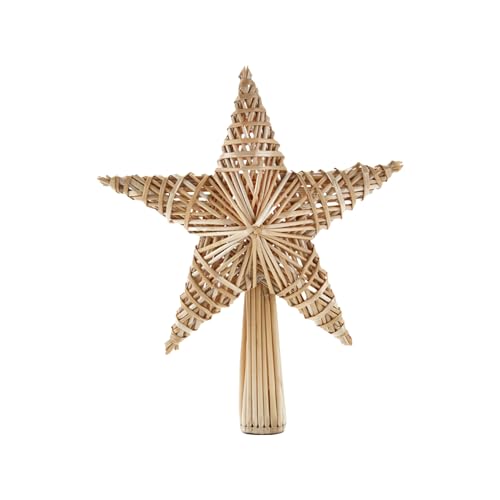 HEITMANN DECO Stroh-Baumspitze - Christbaumspitze Stern aus Stroh - Christbaumschmuck aus natürlichem Material, ca. 25 x 30cm von HEITMANN DECO