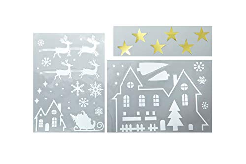 HEITMANN DECO Fensterbilder - Fensterdekoration in weiß, Gold - selbstklebend - Weihnachten - Weihnachtskugeln - Advent von HEITMANN DECO