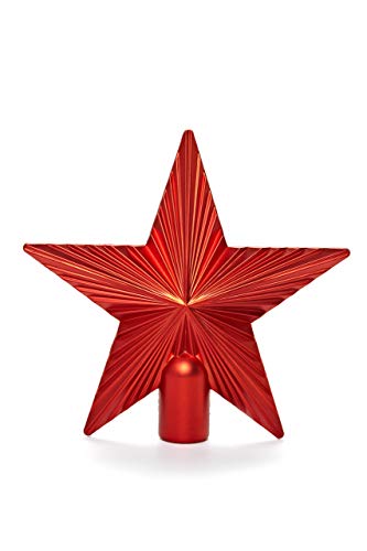 Heitmann Deco Weihnachtsbaum-Spitze aus Kunststoff - moderner Christbaumstern für Baumspitze - roter Stern von HEITMANN DECO
