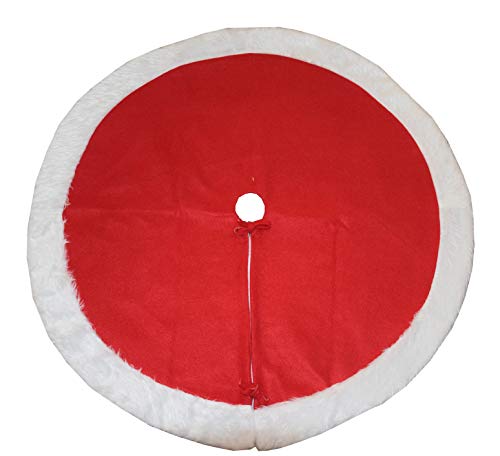 HEITMANN DECO - runde Stoff-Baumdecke - Schutz vor Tannennadeln - Tannenbaum-Unterlage - Weihnachten - Rot, Weiss von HEITMANN DECO