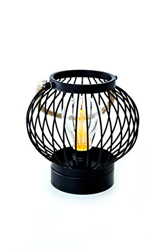 Heitmann Deco LED Lampe im Industrie-Design - Edison Style- Metall - schwarz- rund - zum aufhängen - batteriebetrieben - indoor von HEITMANN DECO