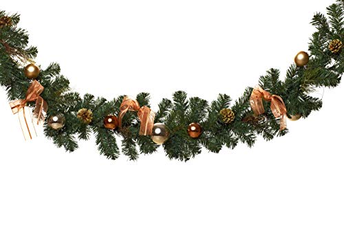 Heitmann Deco Tannengirlande - für innen - Weihnachtsgirlande - Dekogirlande - natürliche Dekoration - Grün - Kupfer von HEITMANN DECO