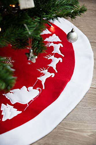 Heitmann Deco runde Filz-Baumdecke - Schutz vor Tannennadeln - Tannenbaum-Unterlage mit Weihnachtsmotiv - rot, weiß Heitmann Deco runde Filz-Baumdecke - Schutz vor Tannennadeln - Tannenbaum-Unterlage mit Weihnachtsmotiv - rot, weiß von HEITMANN DECO