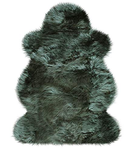 Heitmann Australisches Lammfell 100 x 68 cm Schaffell Teppich dunkelgrün waschbar Heitmann Australisches Lammfell 100 x 68 cm Schaffell Teppich dunkelgrün waschbar von HEITMANN