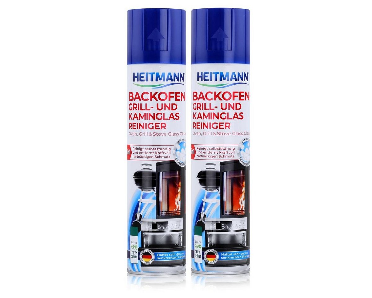 HEITMANN Heitmann Backofen-Grill und Kaminglas Reiniger 400ml - Löst Schmutz (2 Spezialwaschmittel von HEITMANN