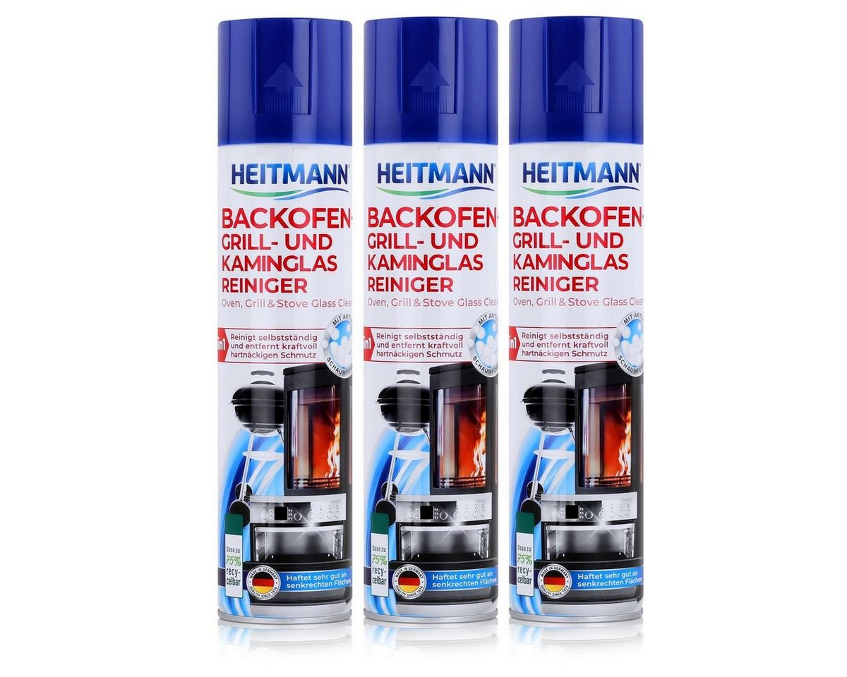 HEITMANN Heitmann Backofen-Grill und Kaminglas Reiniger 400ml - Löst Schmutz (3 Spezialwaschmittel von HEITMANN