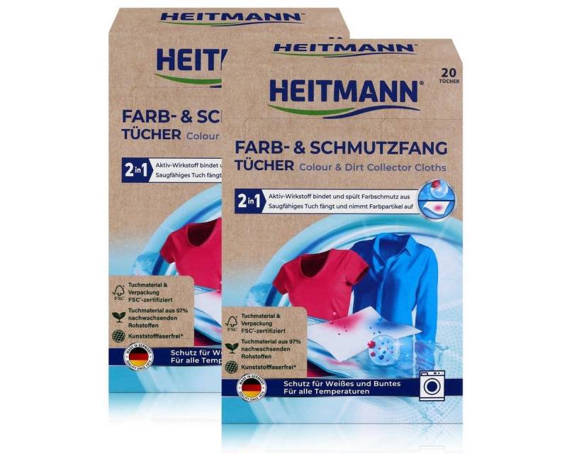 HEITMANN Heitmann Farb- und Schmutzfangtücher - Zweifach aktiver Wäscheschutz (Reinigungstücher von HEITMANN