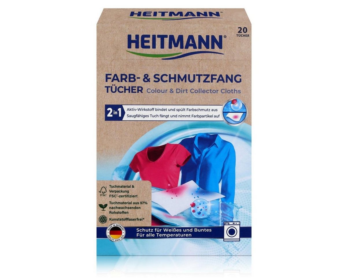 HEITMANN Heitmann Farb- und Schmutzfangtücher - Zweifach aktiver Wäscheschutz (Reinigungstücher von HEITMANN