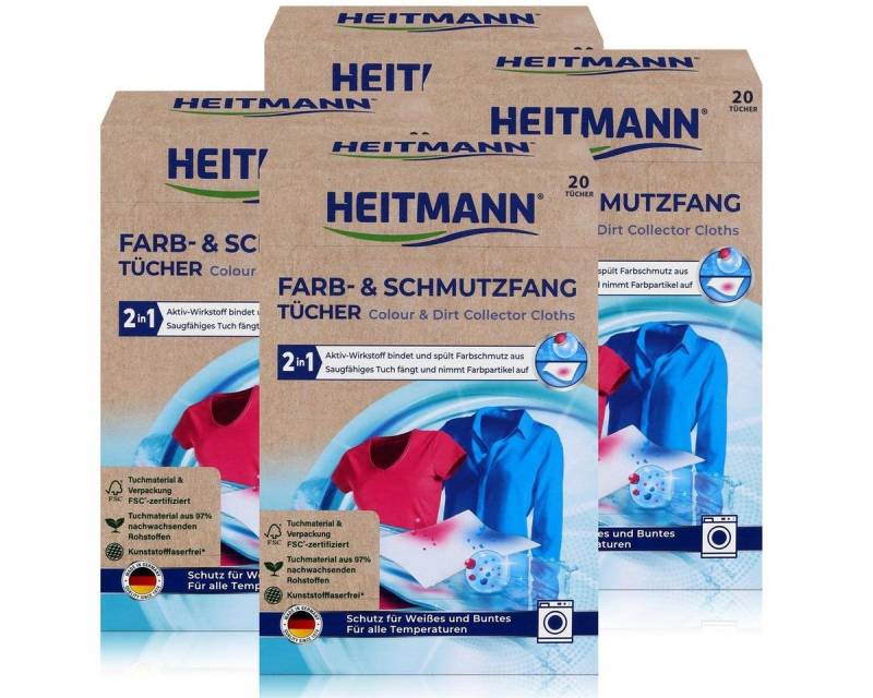 HEITMANN Heitmann Farb- und Schmutzfangtücher - Zweifach aktiver Wäscheschutz (Reinigungstücher von HEITMANN