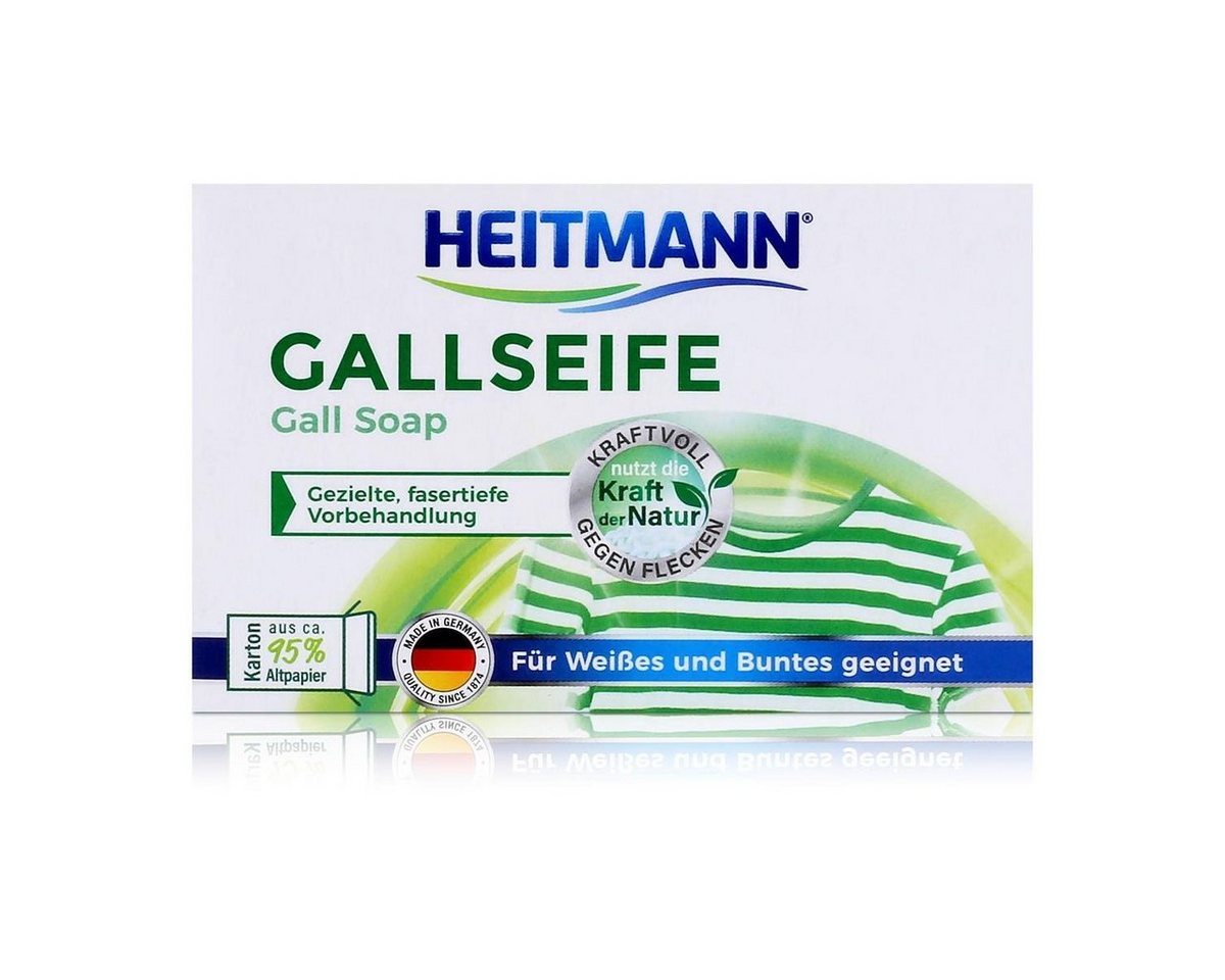 HEITMANN Heitmann Gallseife 100g - Hausmittel gegen Flecken und Schmutz (1er Pa Fleckentferner von HEITMANN