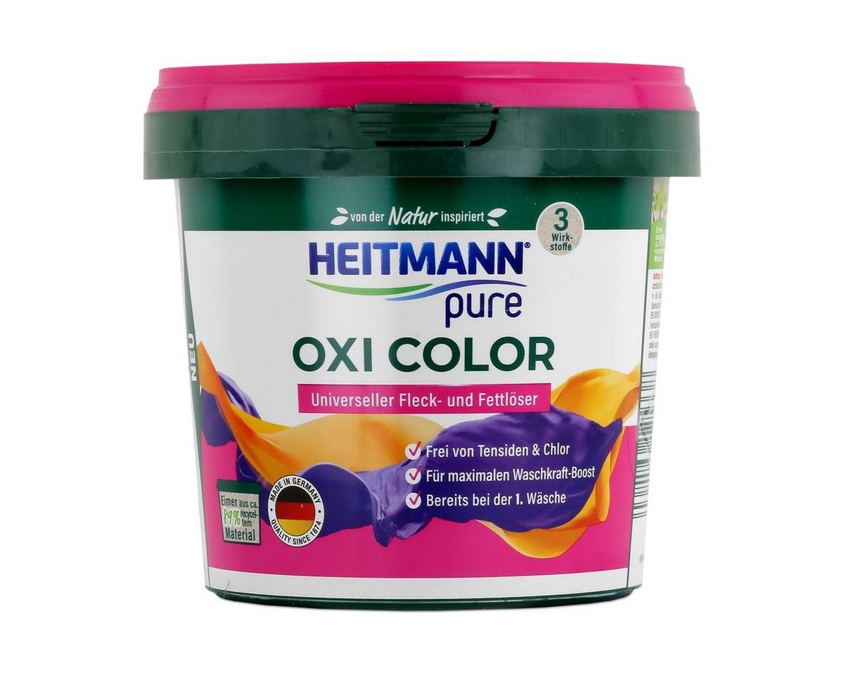HEITMANN Heitmann pure Oxi Color 500g - Universeller Fleck- und Fettlöser (1er Colorwaschmittel von HEITMANN