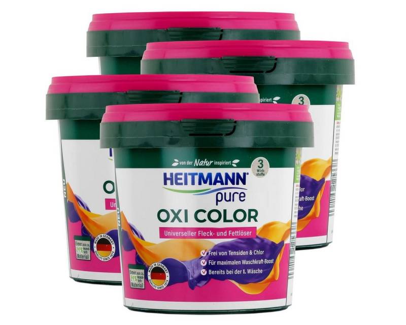 HEITMANN Heitmann pure Oxi Color 500g - Universeller Fleck- und Fettlöser (4er Colorwaschmittel von HEITMANN