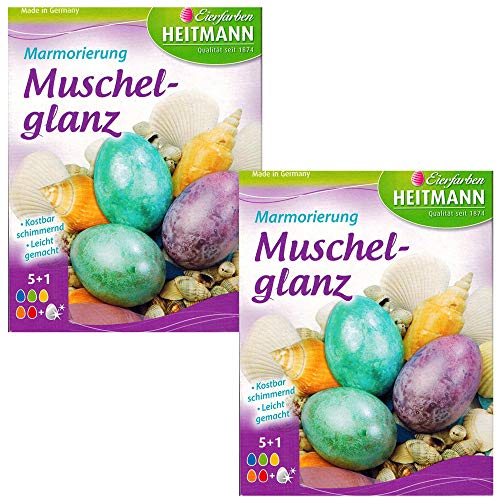 HEITMANN Ostern Eierfarbe Marmorierung Muschelglanz (2X Muschelglanz) von HEITMANN