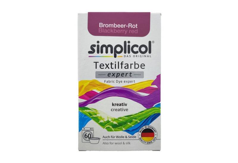 HEITMANN Textilfarbe Simplicol Textilfarbe Expert Brombeer-Rot 150g, Farberneuerung Farbauffrischung Batik Textilfärbemittel von HEITMANN