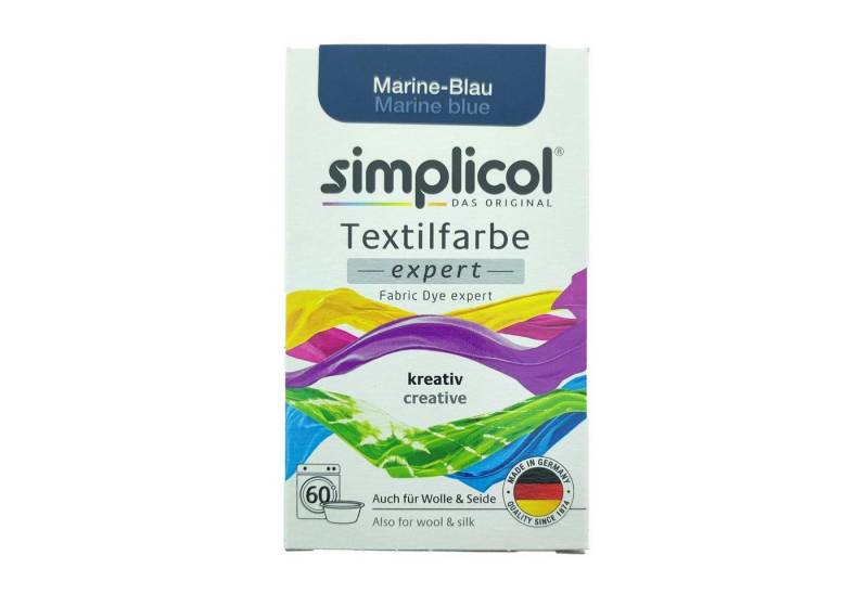 HEITMANN Textilfarbe Simplicol Textilfarbe Expert Marine-Blau 150g, Farberneuerung Farbauffrischung Batik Textilfärbemittel von HEITMANN