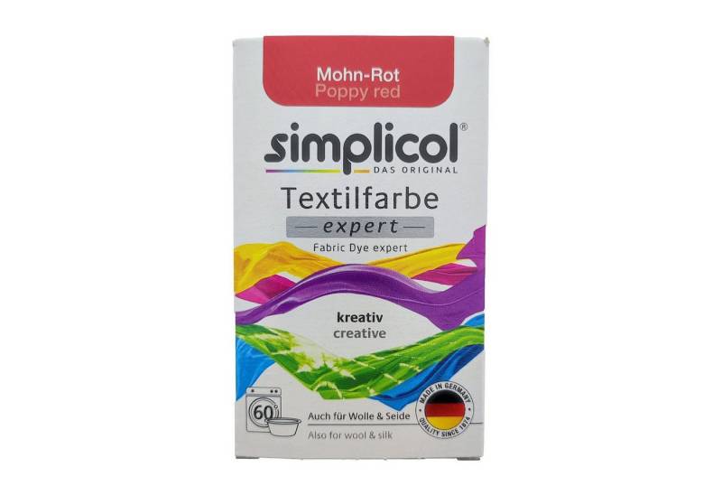 HEITMANN Textilfarbe Simplicol Textilfarbe Expert Mohn-Rot 150g, Farberneuerung Farbauffrischung Batik Textilfärbemittel von HEITMANN