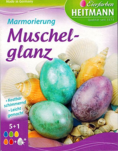 Ostern Eierfarbe Marmorierung Muschelglanz (6 Farben / kostbar schimmernd) EINFACHE ANWENDUNG von HEITMANN