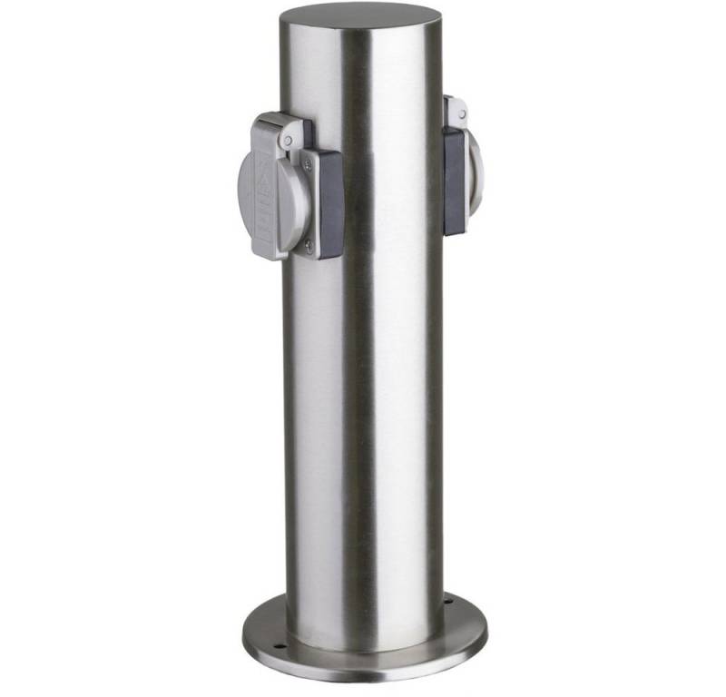 HEITRONIC Gartensteckdose Heitronic 35103 Gartensteckdose 2fach Edelstahl erhöhter Berührungssc, 35103 von HEITRONIC