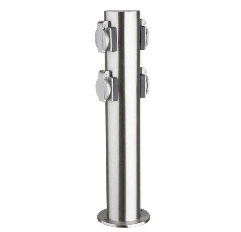 HEITRONIC Gartensteckdose Heitronic 35104 Gartensteckdose 4fach Edelstahl erhöhter Berührungssc, 35104 von HEITRONIC