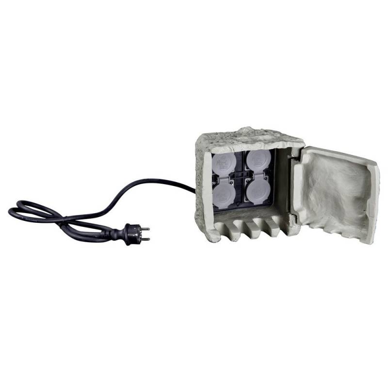 HEITRONIC Gartensteckdose Heitronic 35114 Verteilerbox Grau, 35114 (STEIN) von HEITRONIC