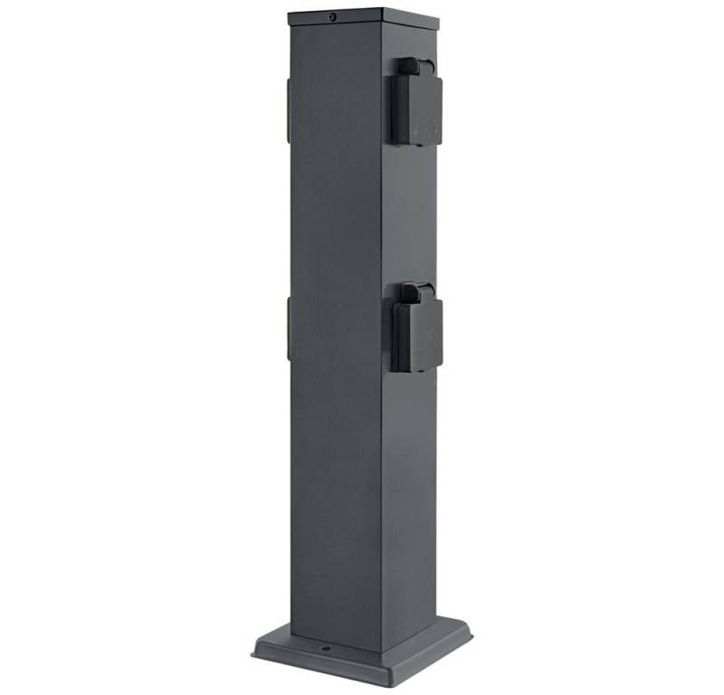 HEITRONIC Gartensteckdose Heitronic 501335 Steckdosen-Verteiler Anthrazit erhöhter Berührungss, 501335 (Bangkok) von HEITRONIC