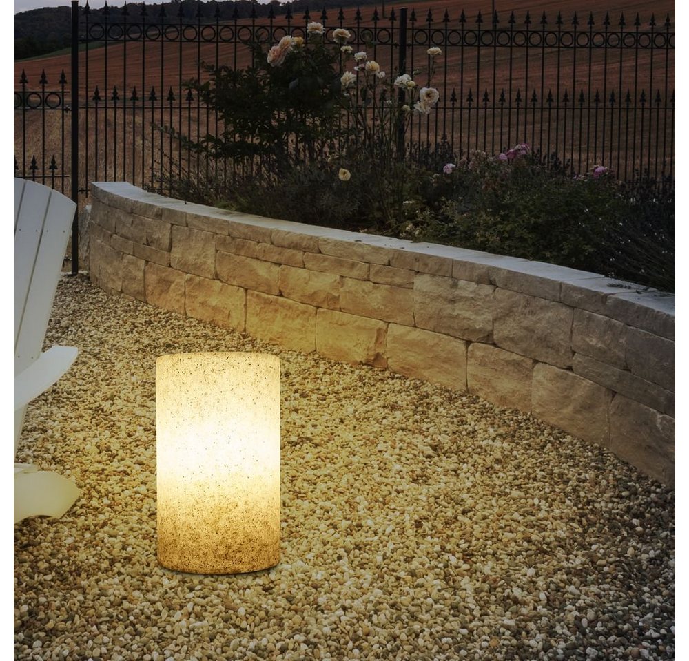 HEITRONIC Stehlampe Stehleuchten Mundan in Grau E27 IP44 400mm, keine Angabe, Leuchtmittel enthalten: Nein, warmweiss, Stehlampe, Standlampe von HEITRONIC