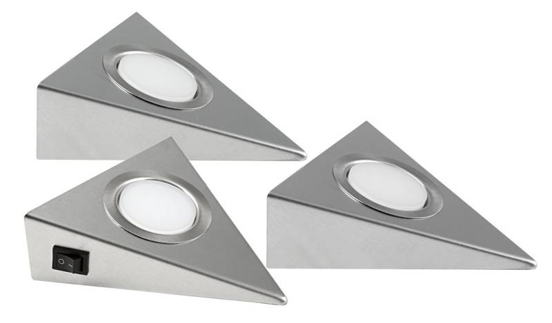 HEITRONIC Unterschrankleuchte Genua, LED fest integriert, Warmweiß, Küchenlampe, Küchenbeleuchtung, mit Schalter, Gehäuse aus Edelstahl von HEITRONIC