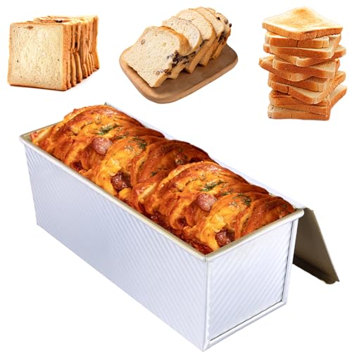 HEIYUET 1000G Brotbackform mit Deckel, 34 x 13,5 x 12cm Toastbrot Backform mit Deckel, Toast Backform 1kg Brot Kastenform, Tief Toastbackform Brotbackformen für Toast Brot Gebäck HEIYUET 1000G Brotbackform mit Deckel, 34 x 13,5 x 12cm Toastbrot Backform mit Deckel, Toast Backform 1kg Brot Kastenform, Tief Toastbackform Brotbackformen für Toast Brot Gebäck von HEIYUET