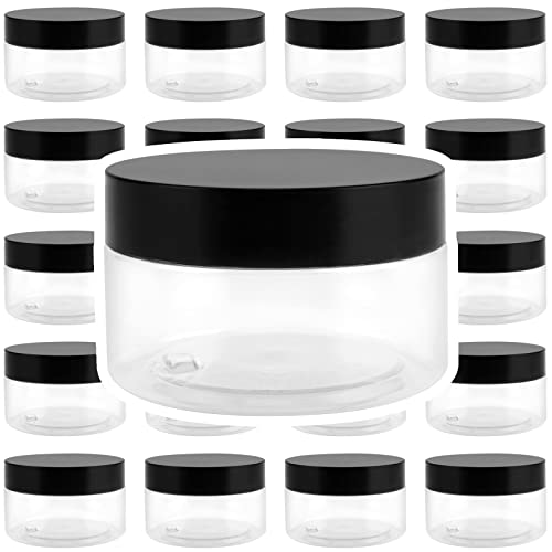 HEIYUET 24 Stück 100ml Kunststoff Vorratsdosen mit Deckel, klein Vorratsgläser aus Plastik, Transparente Kunststoffgläser mit Deckel, Vorratsbehälter Einmachgläser Set für Gewürz Candy Lebensmittel HEIYUET 24 Stück 100ml Kunststoff Vorratsdosen mit Deckel, klein Vorratsgläser aus Plastik, Transparente Kunststoffgläser mit Deckel, Vorratsbehälter Einmachgläser Set für Gewürz Candy Lebensmittel von HEIYUET