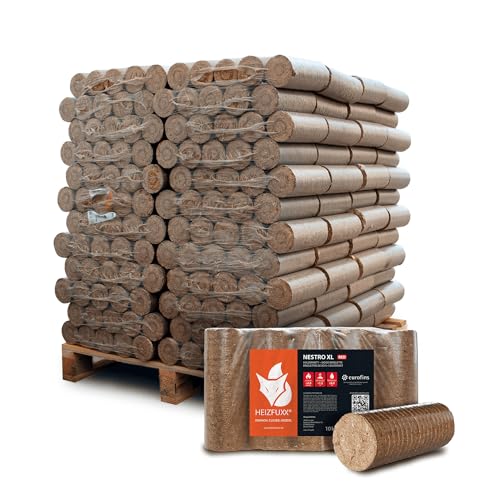 HEIZFUXX Holzbriketts Hartholz Nestro XL Kamin Ofen Brenn Holz Heiz Grill Smoker Brikett 10kg x 96 Gebinde 960kg / 1 Palette Paligo von HEIZFUXX