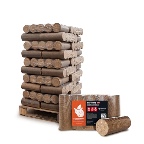 HEIZFUXX Holzbriketts Hartholz Nestro XL Kamin Ofen Brenn Holz Heiz Grill Smoker Brikett 10kg x 30 Gebinde 300kg / 1 Palette Paligo von HEIZFUXX