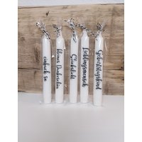 Kerzen Stabkerzen Mit Wunschtext Personalisiert in Geschenkfolie Oder Holzverpackung Ohne Verpackung von HEJGESCHENKE