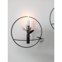 Metallkranz /Kerzenkranz Schwarz 28cm/Türkranz Trockenblumenring Geschenk | Wanddeko Loop Blumendeko von HEJGESCHENKE