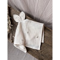 Schmusetuch Für Babys Mit Name Personalisierbar | Träumerli Aus Zertifizierten Musselinstoff Natur Mond Und Sterne Stickerei von HEJMARYetsy