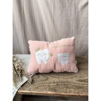 Zahnfee Kissen Aus Musselin in Nuderosa | Milchzahn Geschenk Zur Einschulung Wackelzahn von HEJMARYetsy