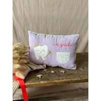Zahnfee Kissen Flieder Mit Name Für Milchzahn Geschenk von HEJMARYetsy