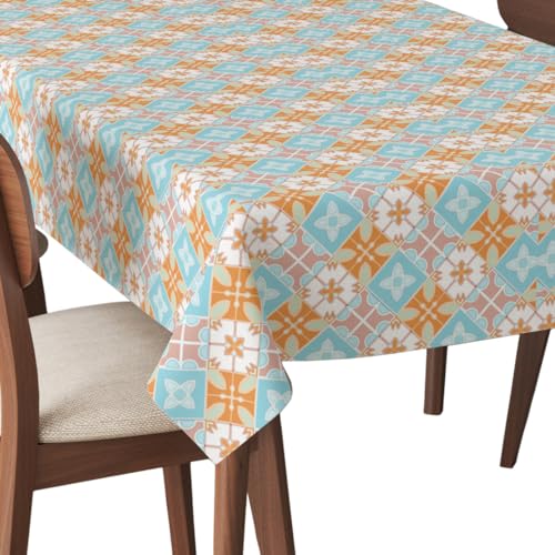 HEKO PANELS Tischdecke 140 x 110 cm Abwaschbar Tischtuch Gartentischdecke Fleckschutz Wasserabweisend Tafeldecke Geometrisches Muster Marokkanisch von HEKO PANELS