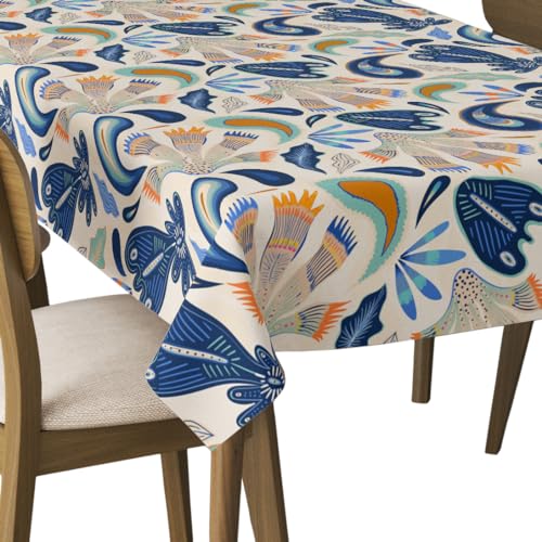 HEKO PANELS Tischdecke 140 x 200 cm Abwaschbar Tischtuch Gartentischdecke Fleckschutz Wasserabweisend Tafeldecke Ornamenten Ethnisch von HEKO PANELS