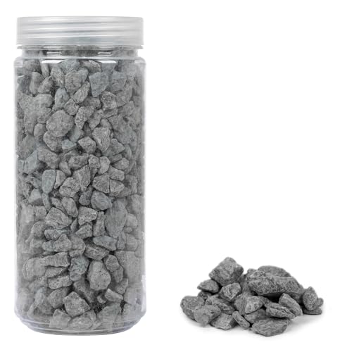 HEKU großformatige Deko-Steine (9-13mm) in grau, ca. 750g I Vielseitig Einsetzbar I Praktisch Verpackt I Ideal für Dekoration und Bastelprojekte von Heku