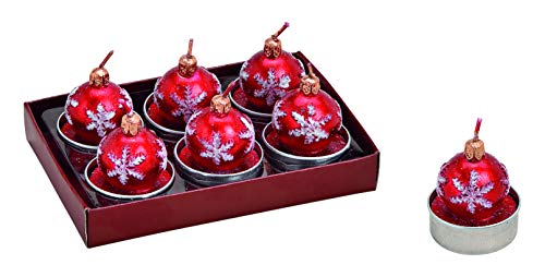 Christbaumkugeln Teelichte 6-teiliges Set für Teelichthalter als Weihnachtskerze von HELA
