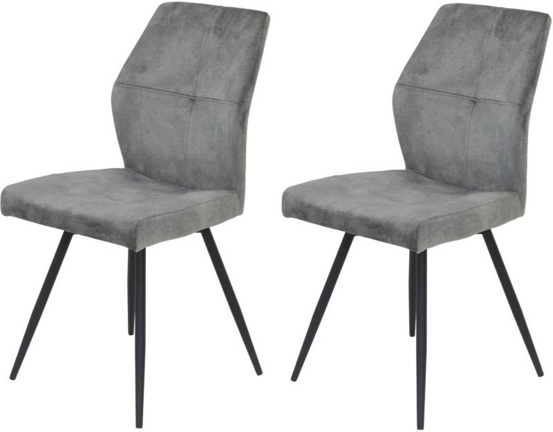 HELA 4-Fußstuhl ALLY (Set, 2 St), 4-Fuß, 360° drehbar, gepolstert, Vintage Velvet mit Steppnähten von HELA