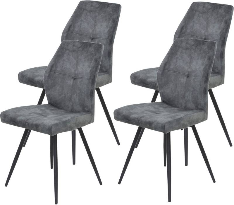 HELA 4-Fußstuhl ALLY (Set, 4 St), 4-Fuß, 360° drehbar, gepolstert, Vintage Velvet mit Steppnähten von HELA