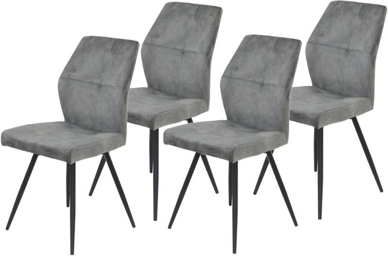 HELA 4-Fußstuhl ALLY (Set, 4 St), 4-Fuß, 360° drehbar, gepolstert, Vintage Velvet mit Steppnähten von HELA
