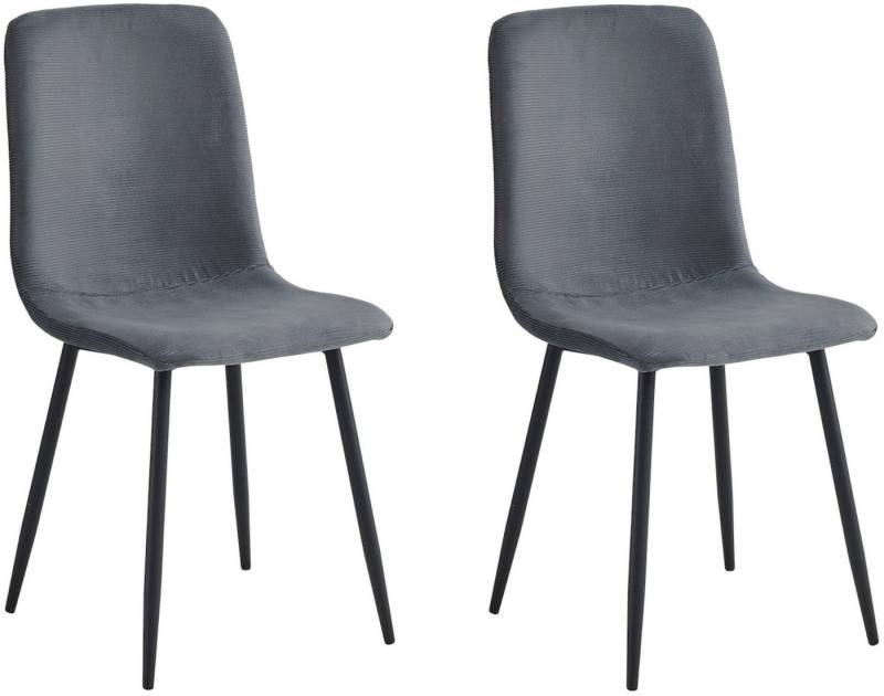 HELA 4-Fußstuhl LEIPZIG (Set, 2 St), 4-Fuß,Rundrohrgestell konisch,Cordoptik,Sitzschale gespolstert von HELA