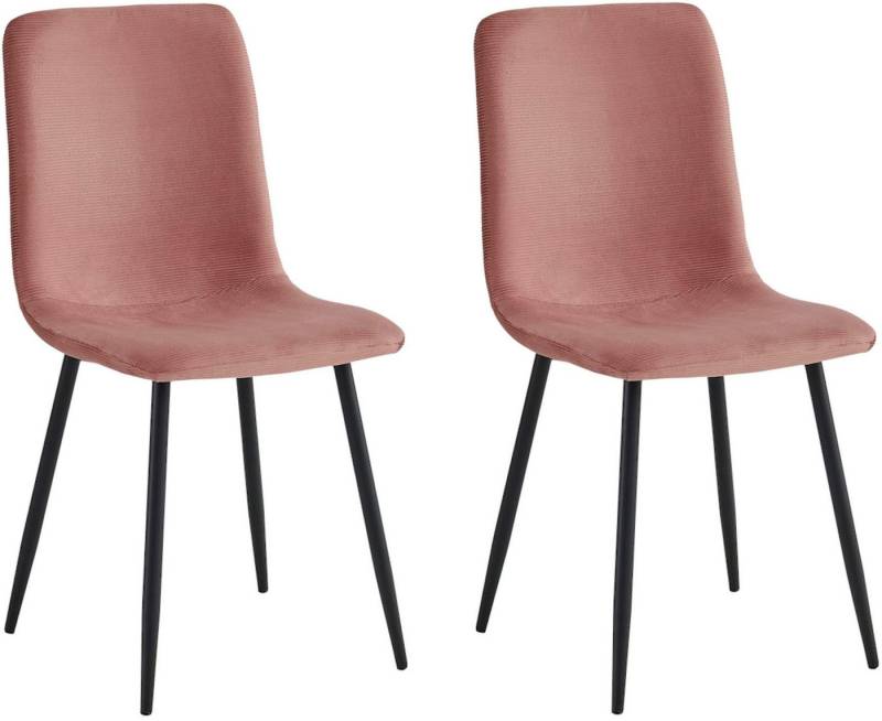 HELA 4-Fußstuhl LEIPZIG (Set, 2 St), 4-Fuß,Rundrohrgestell konisch,Cordoptik,Sitzschale gespolstert von HELA