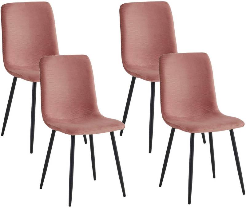 HELA 4-Fußstuhl LEIPZIG (Set, 4 St), 4-Fuß,Rundrohrgestell konisch,Cordoptik,Sitzschale gespolstert von HELA